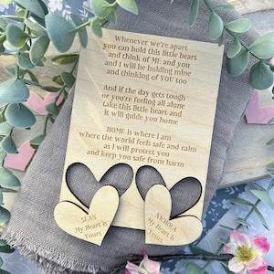 Siempre que estemos separados Tarjeta de madera de ficha de amor - Fichas de amor personalizadas - Regalos para parejas - Fichas de amor -