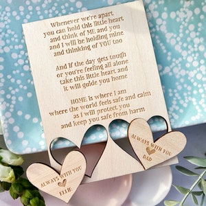 Always With You ELTERN oder GROßELTERN & Kind oder Enkelkind Token, personalisierte Liebe Token, Muttertagsgeschenke, Mutter und Sohn Tochter