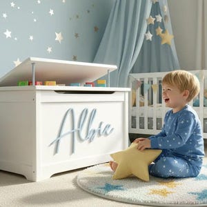 Scribble Font Wooden Name Sign – Nursery - Toy Box Decor - 30cm