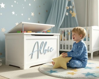 Scribble Font Wooden Name Sign – Nursery - Toy Box Decor - 30cm