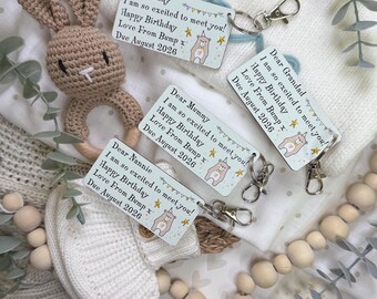 Happy Birthday Baby Bump Pregnancy Keyring (PR)