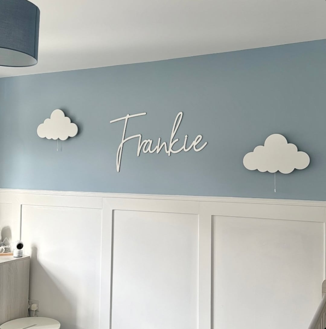 Boy's Nursery Decor Wooden Name Sign SCRIBBLE FONT - Wall Art ...