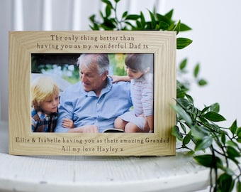 The Only Thing Better Dad & Grandparent Personalised Frame - Christmas Gifts For Him, Gift For Grandad and Dad, Photo Frame Gift, Christmas