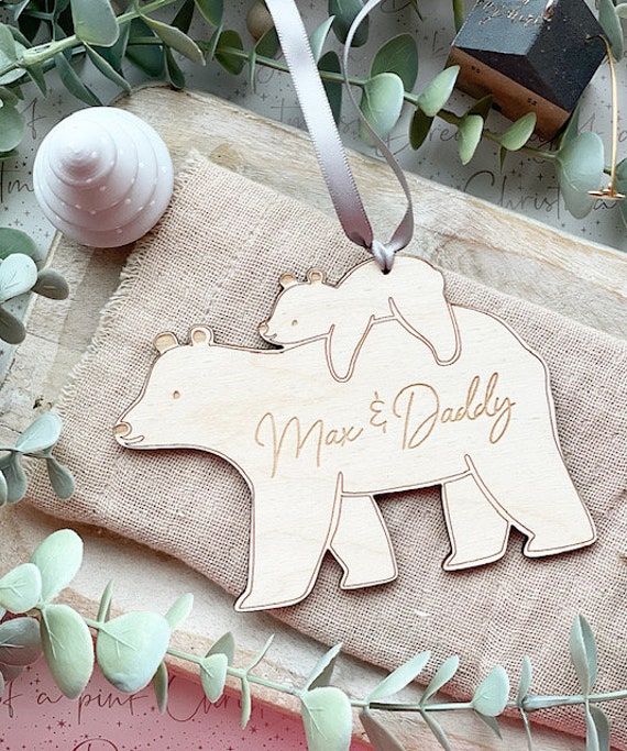 Daddy (Grandad) Me BEAR Decoration Daddy Bear and Baby Bear Decoration  Personalised Bear Ornament Gifts For Daddy, Birthday Dad Gift