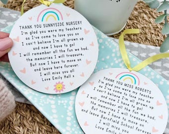 Thank You I Am So Glad You Were My Teacher(s) - End Of Term Gifts, Personalised Teacher Sign Nursery Thank You Gifts - Pre School Gifts (PR)
