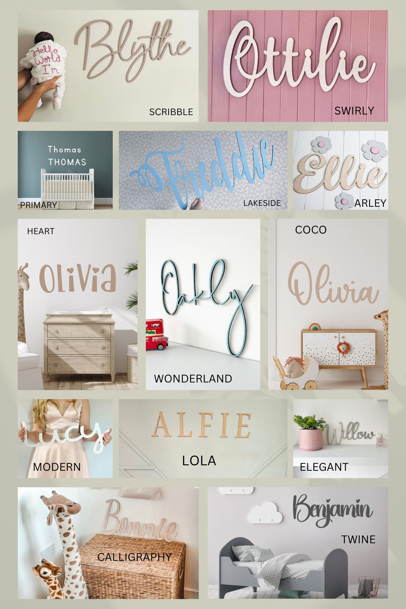 CUSTOMISE Your Own 80cm Wood Name Sign - Design A Name or Word Sign - For Home, Nursery, Bedroom, Kitchen, Office - Cot Baby Decor