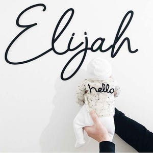 Scribble Font Wooden Name Sign – Personalised Nursery Wall Decor afbeelding 5
