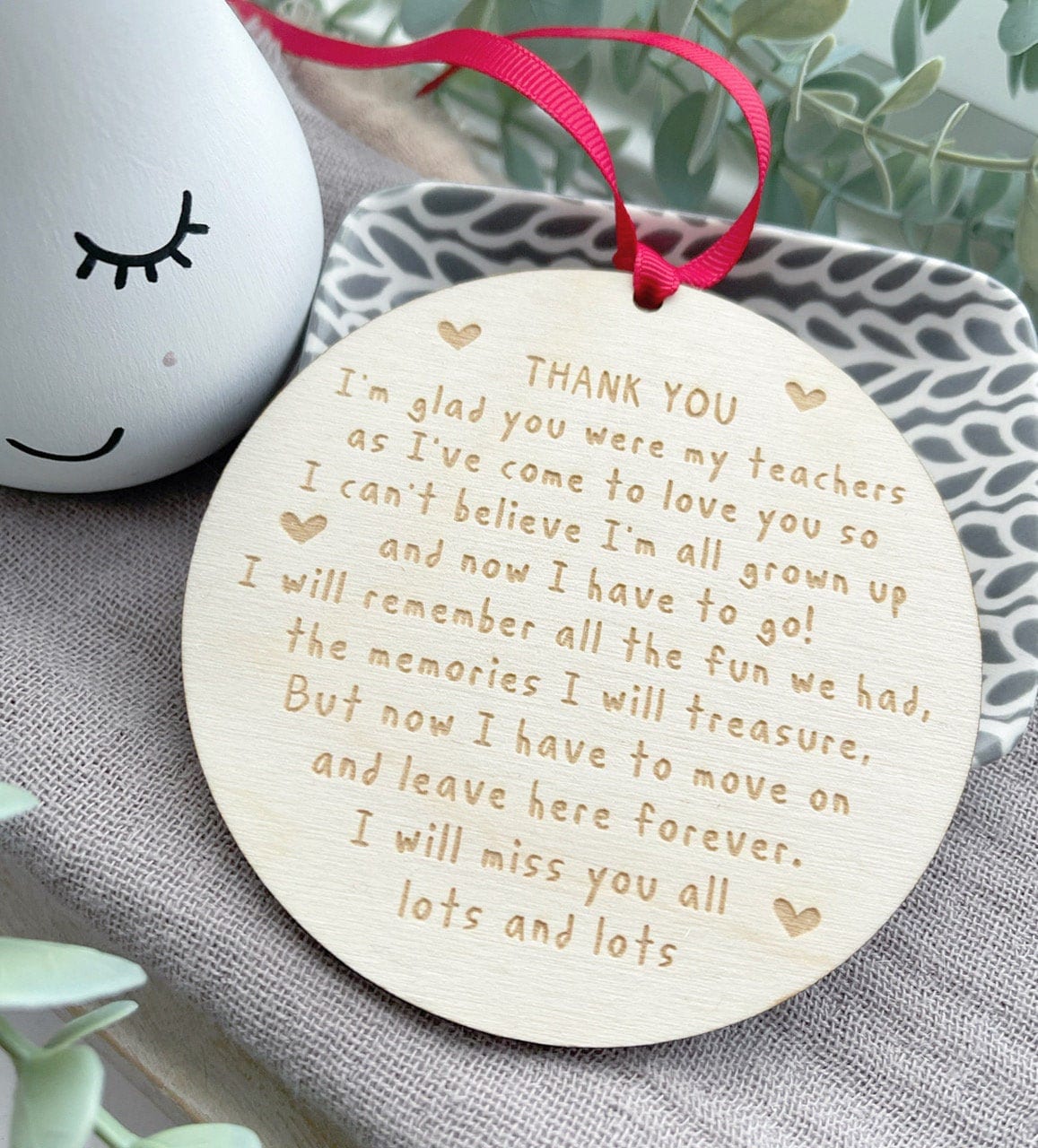 Thank You Personalised Nursery School Classroom or Playgroup Sign Plaque Goodbye 