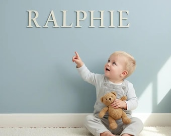 Personalised Individual Wooden Name Sign – Individual Cut Letters – Nursery, Bedroom,  Playroom Decor - Various Sizes & Colours - LOLA FONT