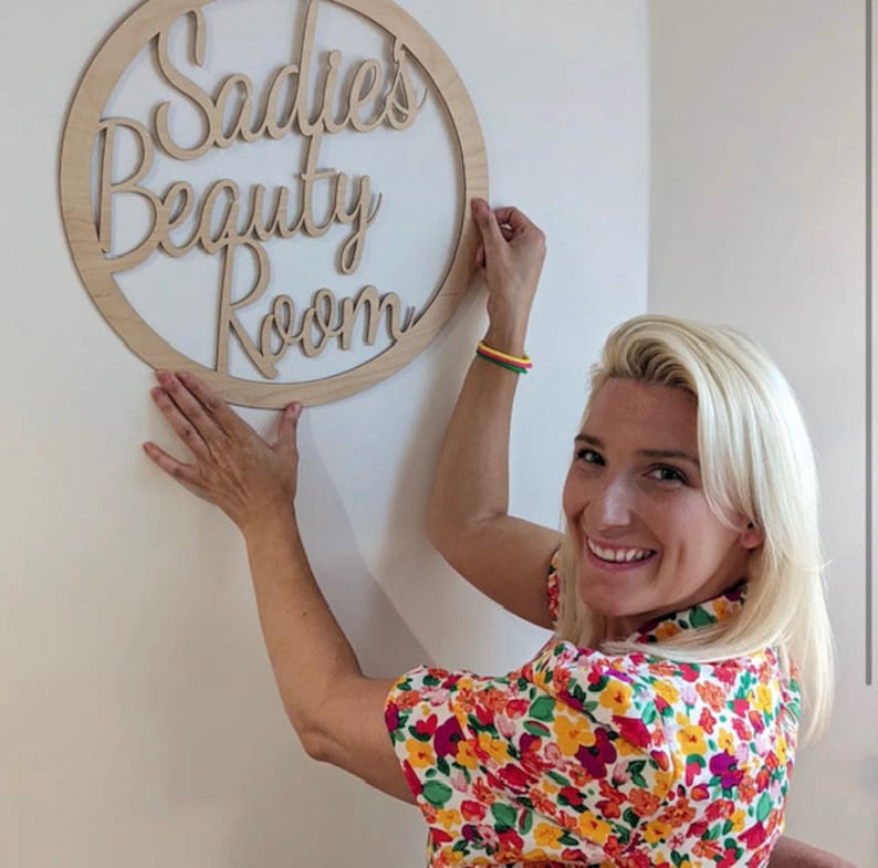 Large Wooden Hoop Small Business Sign Photo Prop Etsy UK