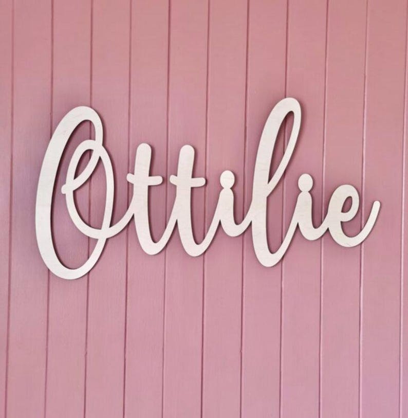 Letrero de madera personalizado con nombre - Decoración de pared a medida - Letrero con nombre para bebé para la habitación infantil - Decoración del hogar - Letrero con nombre para dormitorio infantil - VARIOS TAMAÑOS imagen 10