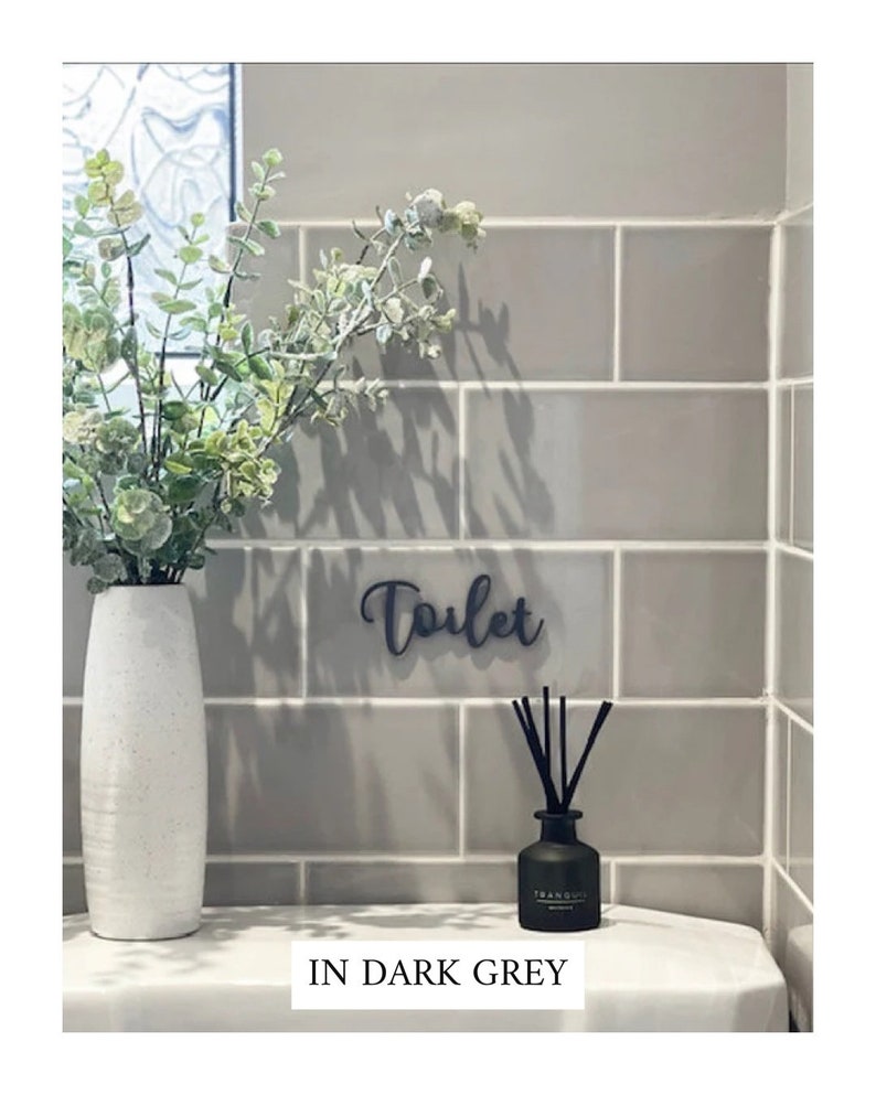 TOILET 3D Acrylic Sign Toilet Cut Out Word Various Colours Etsy UK