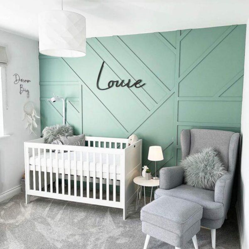 Scribble Font Wooden Name Sign – Personalised Nursery Wall Decor afbeelding 12