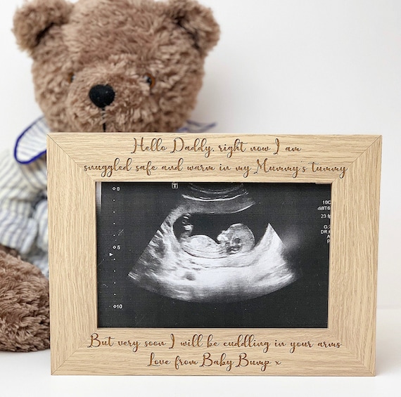 Hello Daddy Personalised Baby Scan Photo Frame Daddy To Be Baby Bump  Gift From Bump Pregnancy Gifts Gift For Daddy To Be New Dad Gifts
