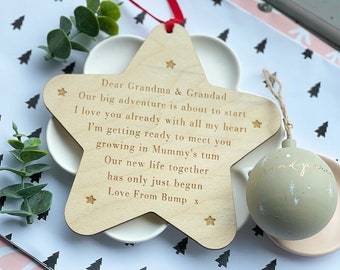 Our Big Adventure Is About To Start Grandparent To Be Star - Pregnancy Announcement Keepsake Pregnancy Gift - GRANDPARENT To Be From Bump