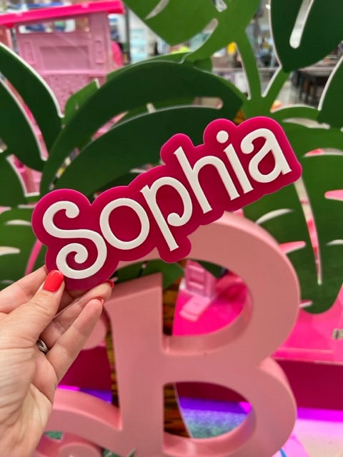3D Personalised Pink & White Bubble Name Door Sign - Bedroom Decor - Gifts For Girls - Acrylic Name Sign - Bedroom Door Name Sign - Playroom