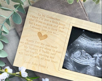 GODPARENT TO BE Magnet Frame Decoration - Gift From Bump - Baby Scan Frame - Pregnancy, Baby Gift, Pregnancy Announcement Reveal, First Scan