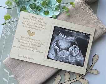 GRANDPARENT TO BE I'm Just A Little Bump Magnet Scan Frame Decoration, Scan Frame. Birthday Gift, Pregnancy Announcement, Gift from Bump