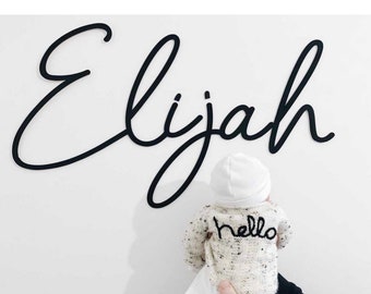 Extra Large Personalised Wooden SCRIBBLE FONT Name Sign – Custom Nursery Wall Decor – Big Kids Bedroom Name – Made To Order