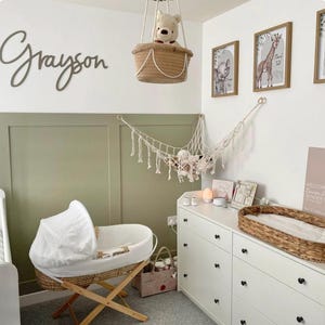 Scribble Font Wooden Name Sign – Personalised Nursery Wall Decor afbeelding 10
