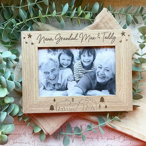 Grandparents & Their Baby Bears Personalised Photo Frame, Christmas Gifts For Grandparents - Grandad Bear Gift, Photo Frame For Grandparents