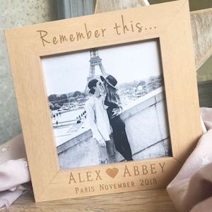 Remember This Personalised Photo Frame - Anniversary Gift - Gifts For Him - Gifts For Her - Keepsake Engagement Photo Frame - Home Decor