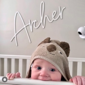 Scribble Font Wooden Name Sign – Personalised Nursery Wall Decor afbeelding 9