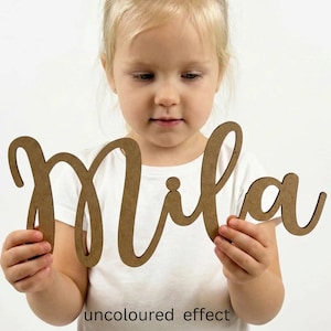 Letrero de madera personalizado con nombre - Decoración de pared a medida - Letrero con nombre para bebé para la habitación infantil - Decoración del hogar - Letrero con nombre para dormitorio infantil - VARIOS TAMAÑOS imagen 15