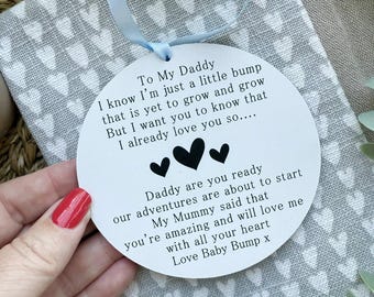 Letter From Bump Daddy To Be Sign - Birthday Gift From Bump - Daddy To Be Keepsake Gift - Dad To Be Gift From Bump (WH3)