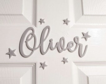 Personalised Childrens Bedroom Door Name Childrens Name PVC Plaque with Cut Out Letters Bronze 17 Colours Available