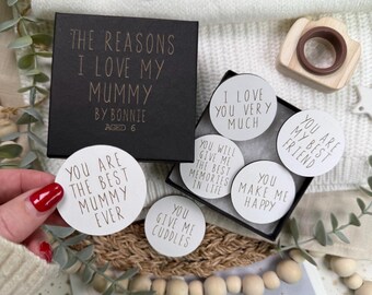 The Reasons Why I Love My Mummy Personalised Box & Tokens - Personalised Gifts For Mummy - Mother's Day For Mummy Gifts