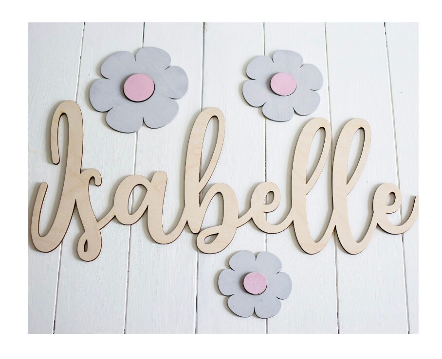 Flores de madera pintadas pared decoración conjunto de 3 | Etsy