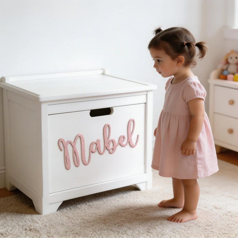 Letrero de madera personalizado con nombre - Decoración de pared a medida - Letrero con nombre para bebé para la habitación infantil - Decoración del hogar - Letrero con nombre para dormitorio infantil - VARIOS TAMAÑOS imagen 4