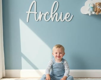 Personalised Wooden Name Sign – Custom Wall Name - Nursery Name Sign - COCO Font