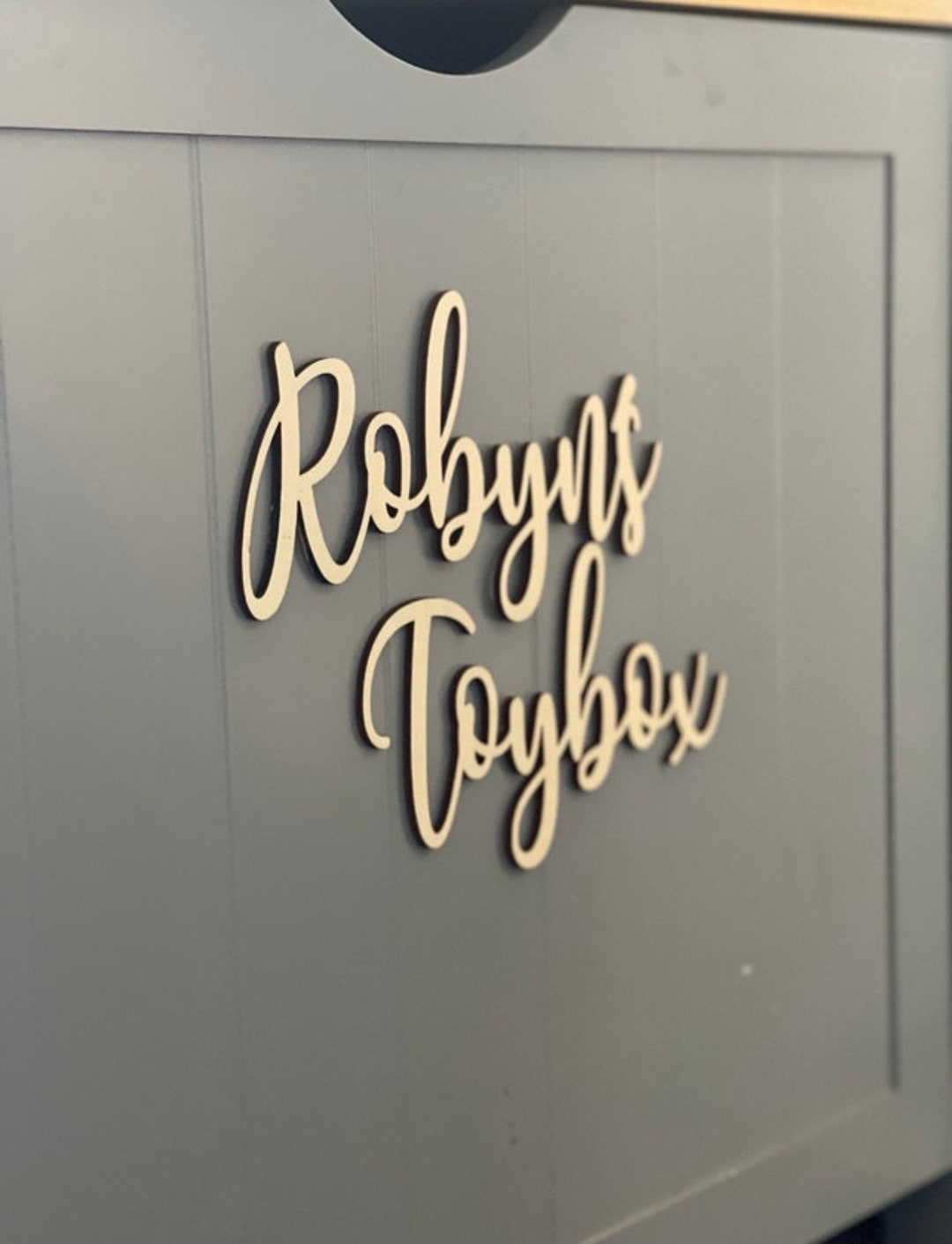 TOY BOX 30cm Personalised Wooden Sign - Wooden Toy Box Name - Children ...