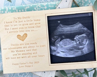 DADDY To Be on Father's Day 2024 I'm Just A Little Bump Magnet Scan Frame Decor, Ultrasound Scan Gift, Pregnancy Announcement Gift from Bump