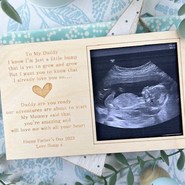 DADDY To Be on Father's Day 2023 I'm Just A Little Bump Magnet Scan Frame Decor, Ultrasound Scan Gift, Pregnancy Announcement Gift from Bump