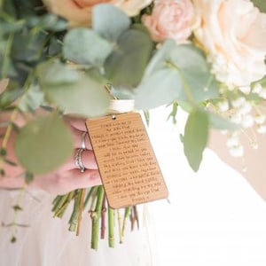 Wedding Bouquet Stand With Me Remembrance Wooden Tag - Remembering You On My Wedding Day - Personalised Wedding Favours - On My Wedding Day