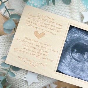 DADDY To Be on Father's Day 2024 I'm Just A Little Bump Magnet Scan Frame Decor, Ultrasound Scan Gift, Pregnancy Announcement Gift from Bump image 2