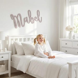 Letrero de madera personalizado con nombre - Decoración de pared a medida - Letrero con nombre para bebé para la habitación infantil - Decoración del hogar - Letrero con nombre para dormitorio infantil - VARIOS TAMAÑOS imagen 3