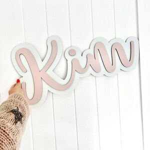 Custom Wooden Bubble Name Sign DOUBLE LAYERD - Baby Name Sign - Nursery Decor - Kid's Bedroom Sign Decor - Playroom Sign - Name Wall Decor