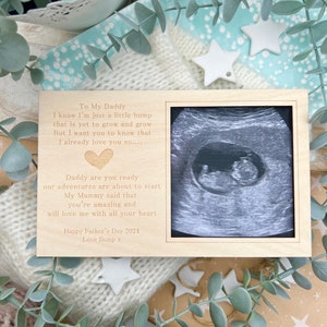 DADDY To Be on Father's Day 2024 I'm Just A Little Bump Magnet Scan Frame Decor, Ultrasound Scan Gift, Pregnancy Announcement Gift from Bump image 3