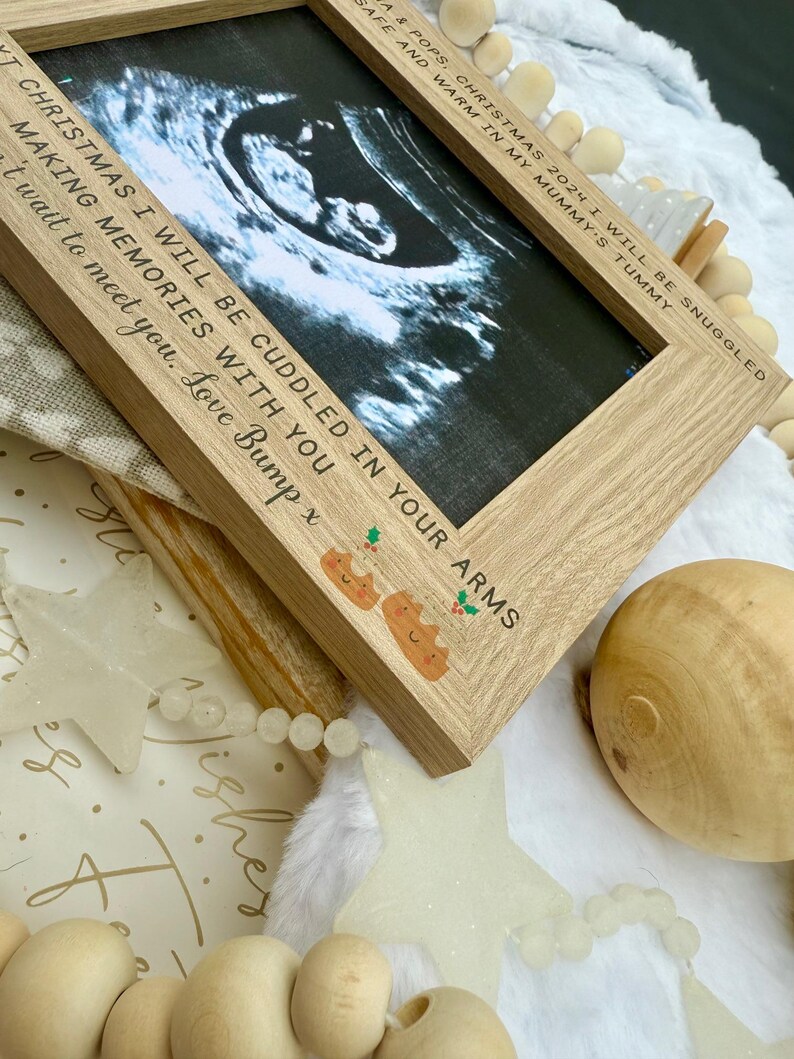 Christmas Pudding Grandparents to Be Baby Ultra Sound Scan Photo Frame