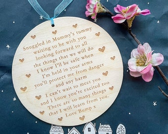 Daddy or Grandad To Be FATHER'S DAY Poem Plaque - I Can't Wait To Meet You  Pregnancy Announcement - Father To Be Gift - Gift From Bump