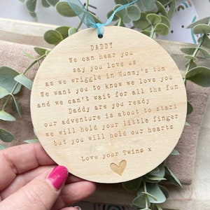 TWEELING Daddy Are You Ready Hangende decoratie, Daddy To Be gepersonaliseerd aandenkencadeau - Dad to Be - Daddy To Be cadeau vanaf hobbel