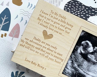 DADDY TO BE I'm Just A Little Bump Magnet Scan Frame Decoration, Daddy Scan Frame. Birthday Gift, Pregnancy Announcement, Gift from Bump