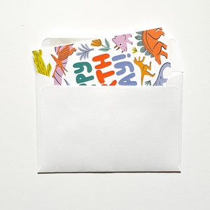 Happy Birth Yay Greeting Card Dinosaurs Card Kids Gift Card Kids Birthday Card Recycled Card and Envelope image 3
