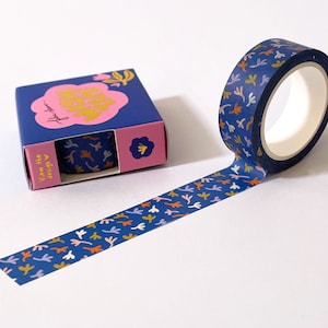 Blue Pattern Washi Tape, Paper, Scrapbooking, Journal, Cute, Pretty Tape