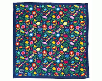 Soft Cotton Floral Handkerchief, Eco-Friendly Gift, Bandanaw