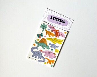 Dinosaurs Sticker Sheet, Cute Dinosaur Stickers, Hand Drawn Dinos
